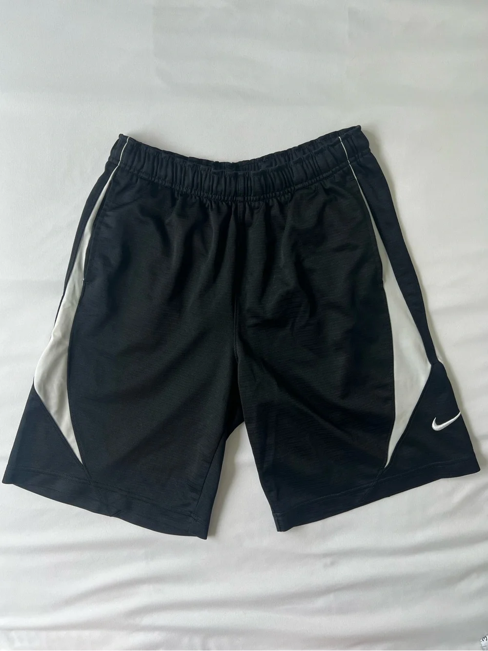 Nike Boys Black and White Athletic Gym Shorts